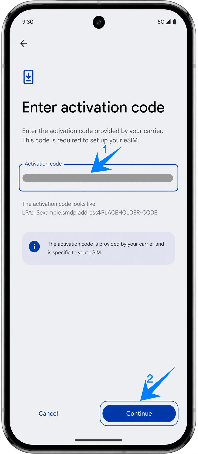 Activation Code Pixel 9 Pro