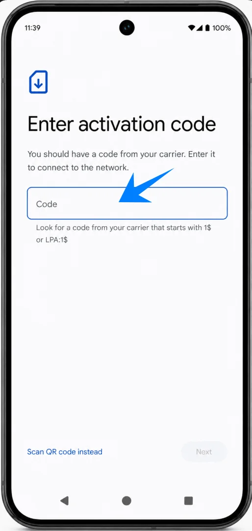 Activation Code Pixel 10