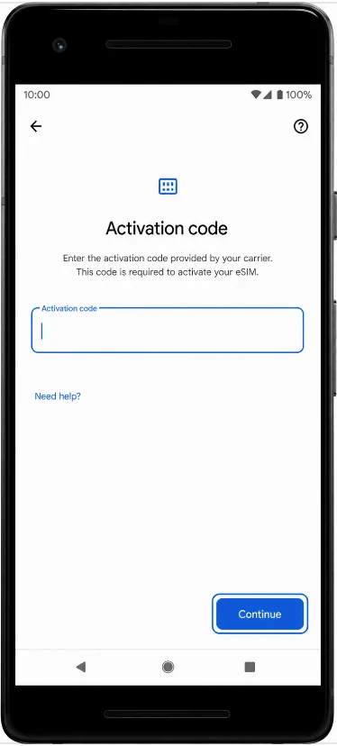 Activation Code (Pixel 2)