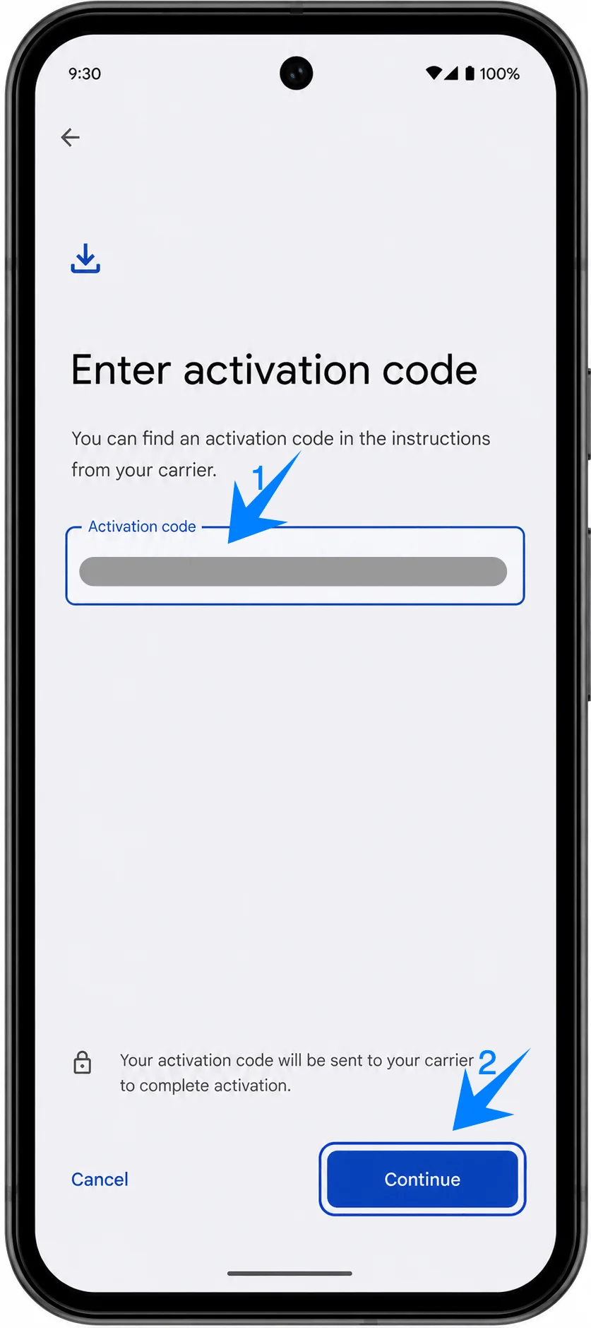 Activation Code Pixel 9a