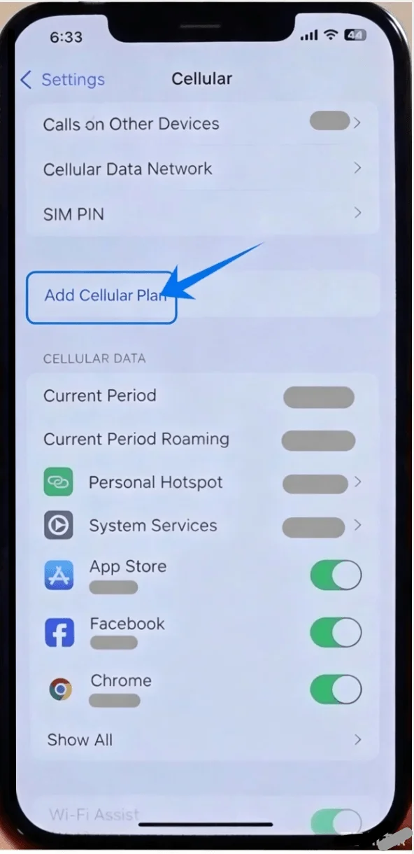 Add Cellular Plan 12
