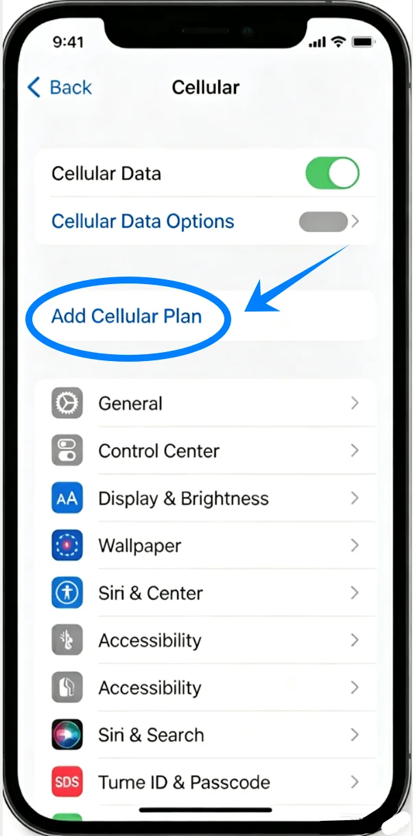 Add Cellular Plan 12 PM