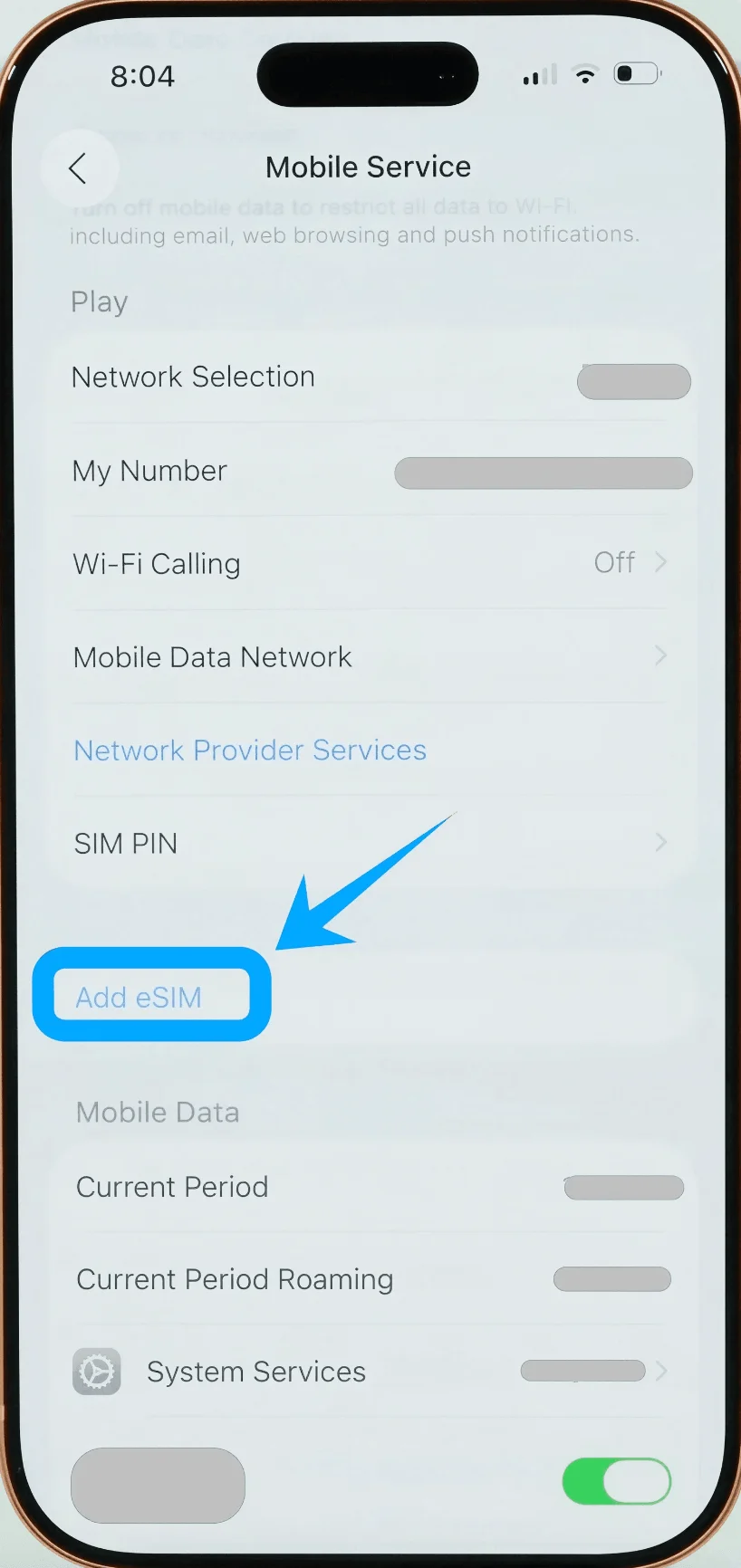 Add eSIM 17 Pro