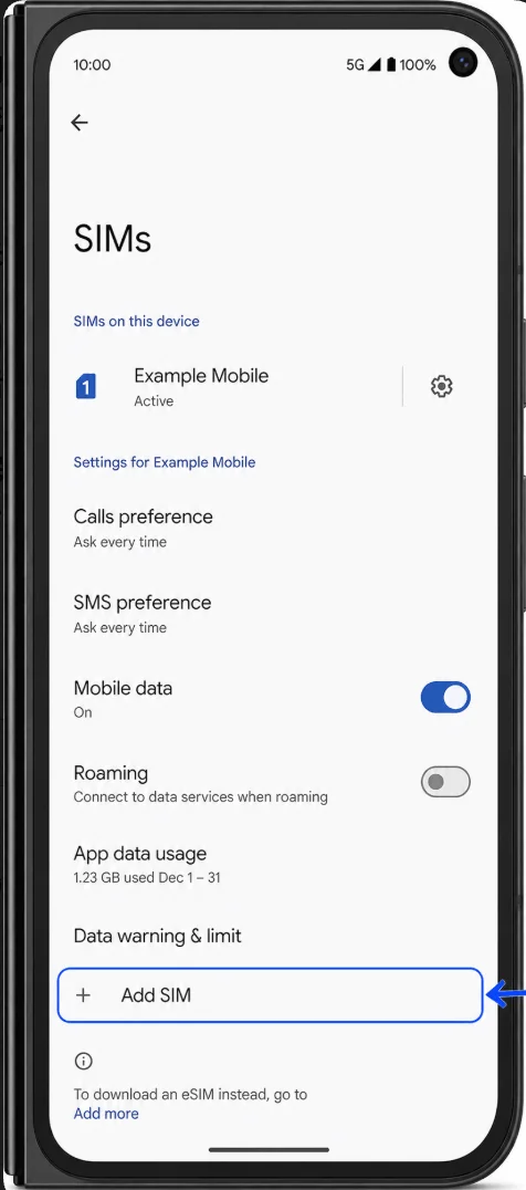 Add eSIM 9 Pro Fold