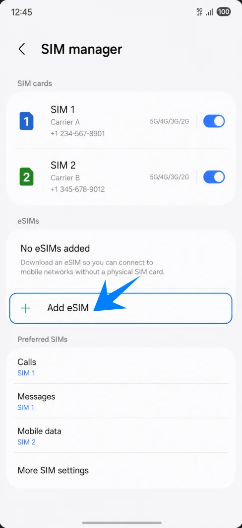 Add eSIM A36