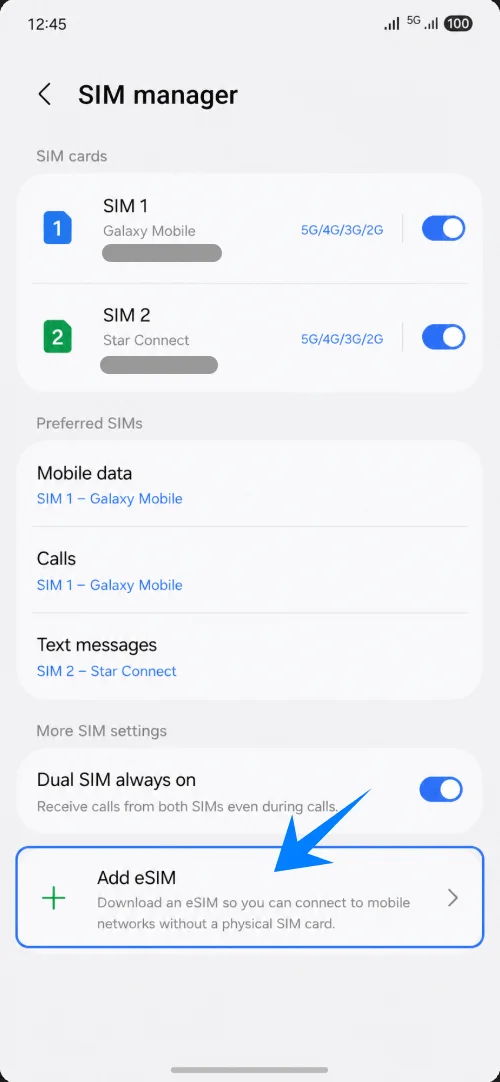 Add eSIM A56