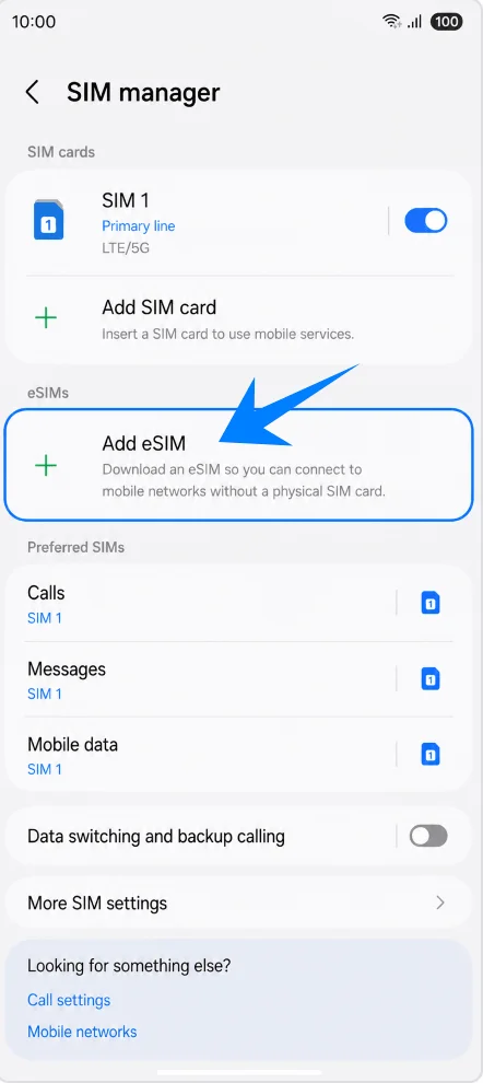 Add eSIM Note20