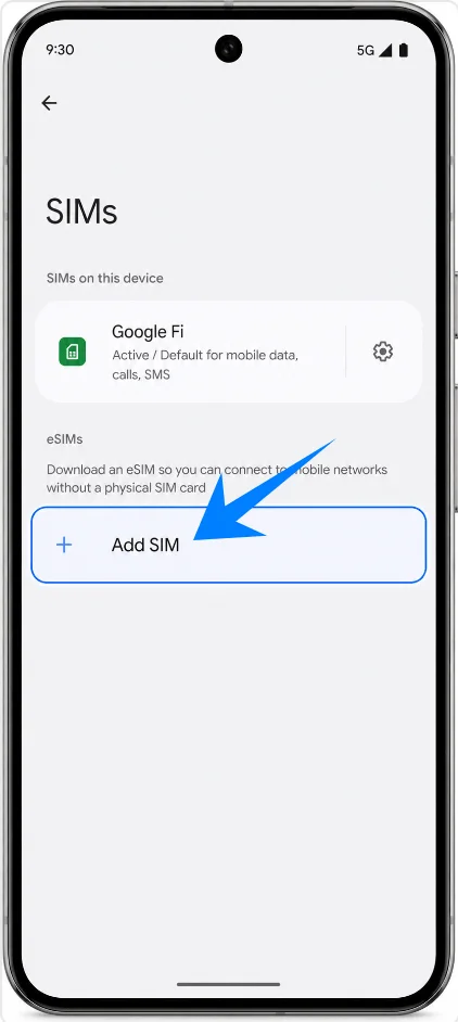 Add eSIM Pixel 10 Pro