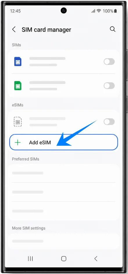 Add eSIM S22 Ultra