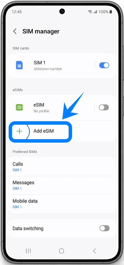 Add eSIM S23 FE