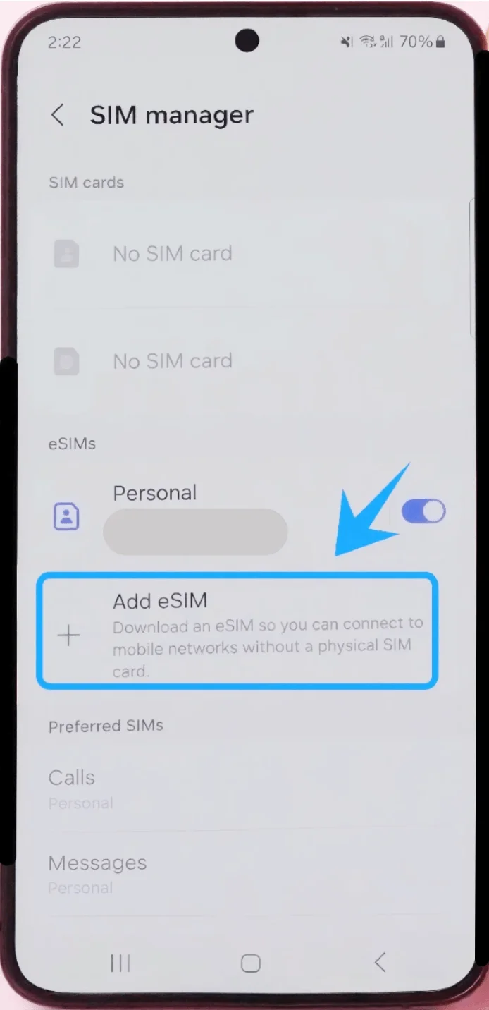 Add eSIM S23