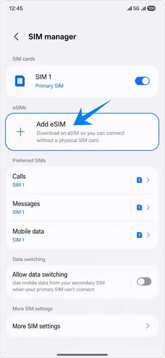 Add eSIM S25