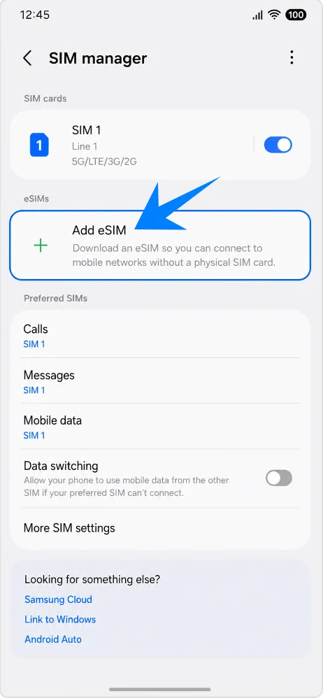 Add eSIM S25P