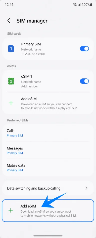 Add eSIM Z Flip4