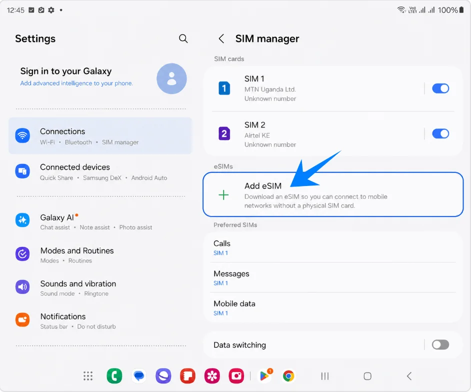 Add eSIM Z Fold5