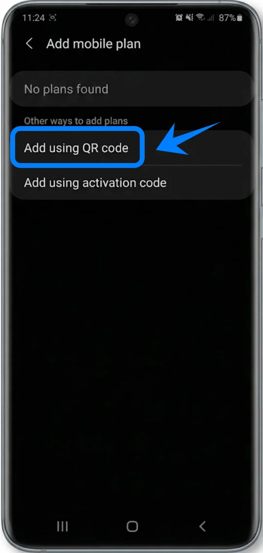 Add Using QR Code S20 Plus