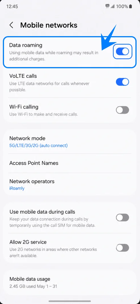 Data Roaming A55