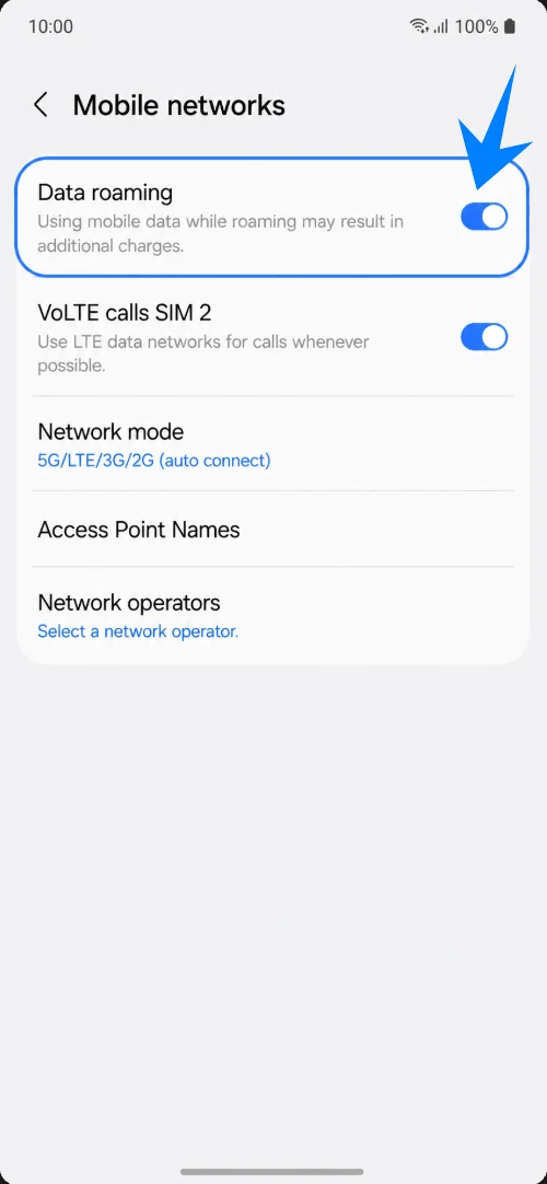 Data Roaming S25 FE Data Roaming S25 FE