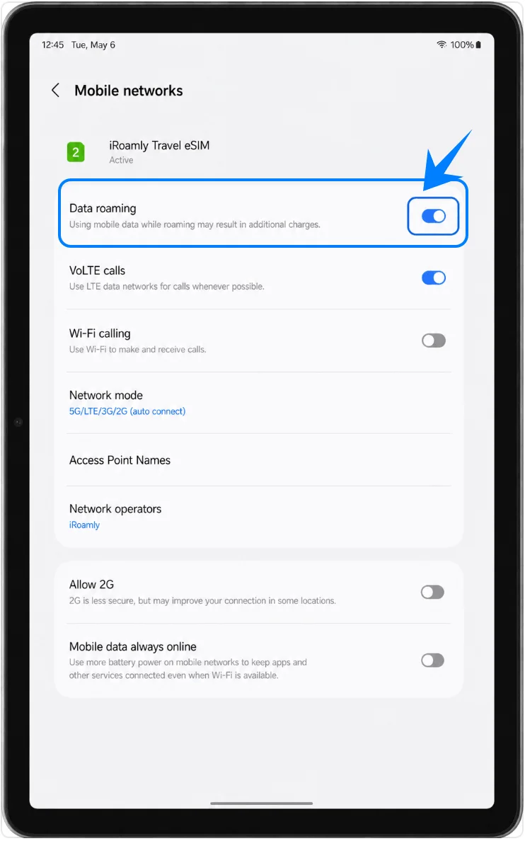 Data Roaming S9 FE