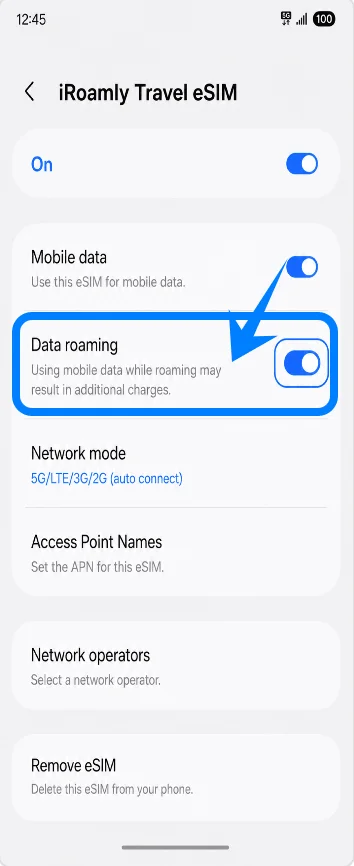 Data Roaming Z Flip7 FE