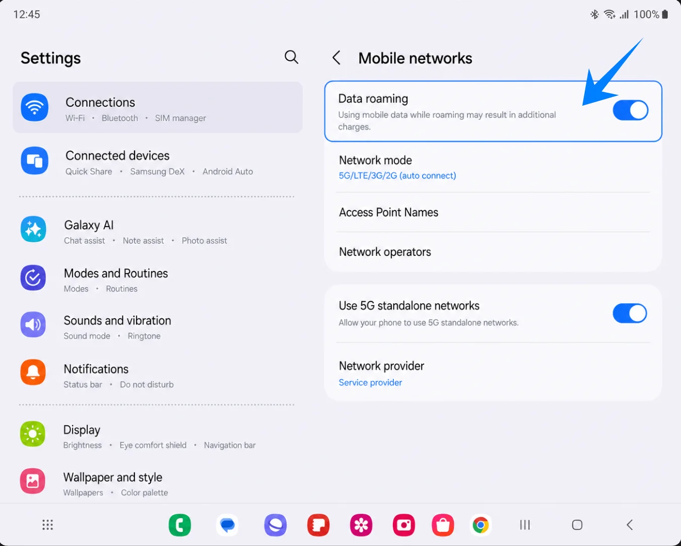 Data Roaming Z Fold2