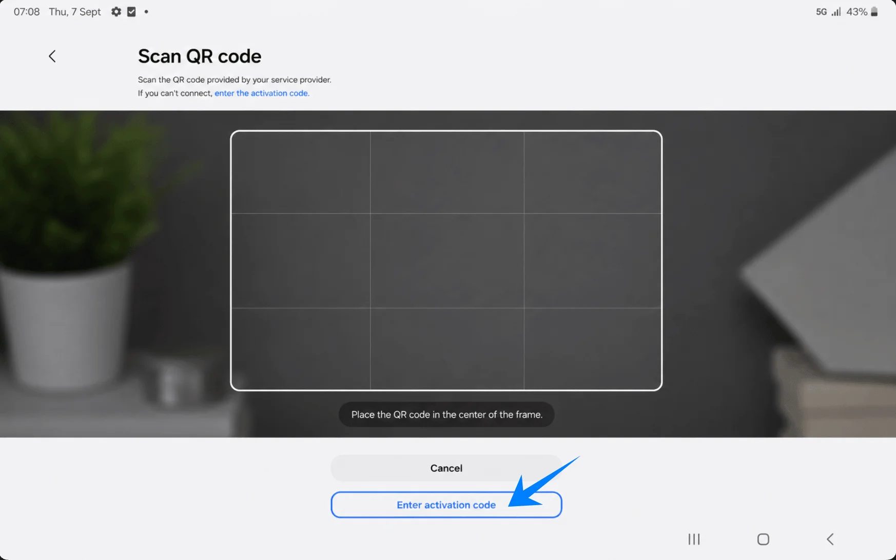 Enter Activation Code Tab S9