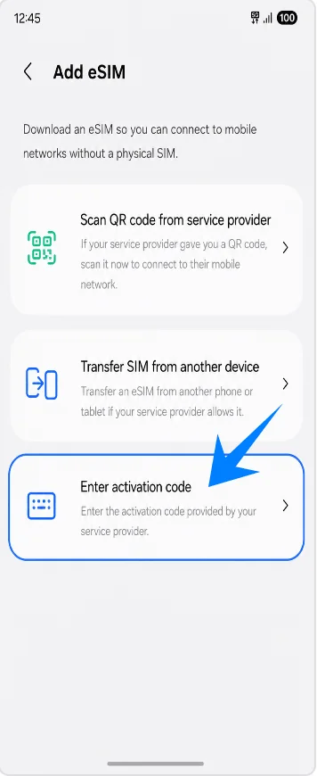 Enter Activation Code Z Flip7 FE