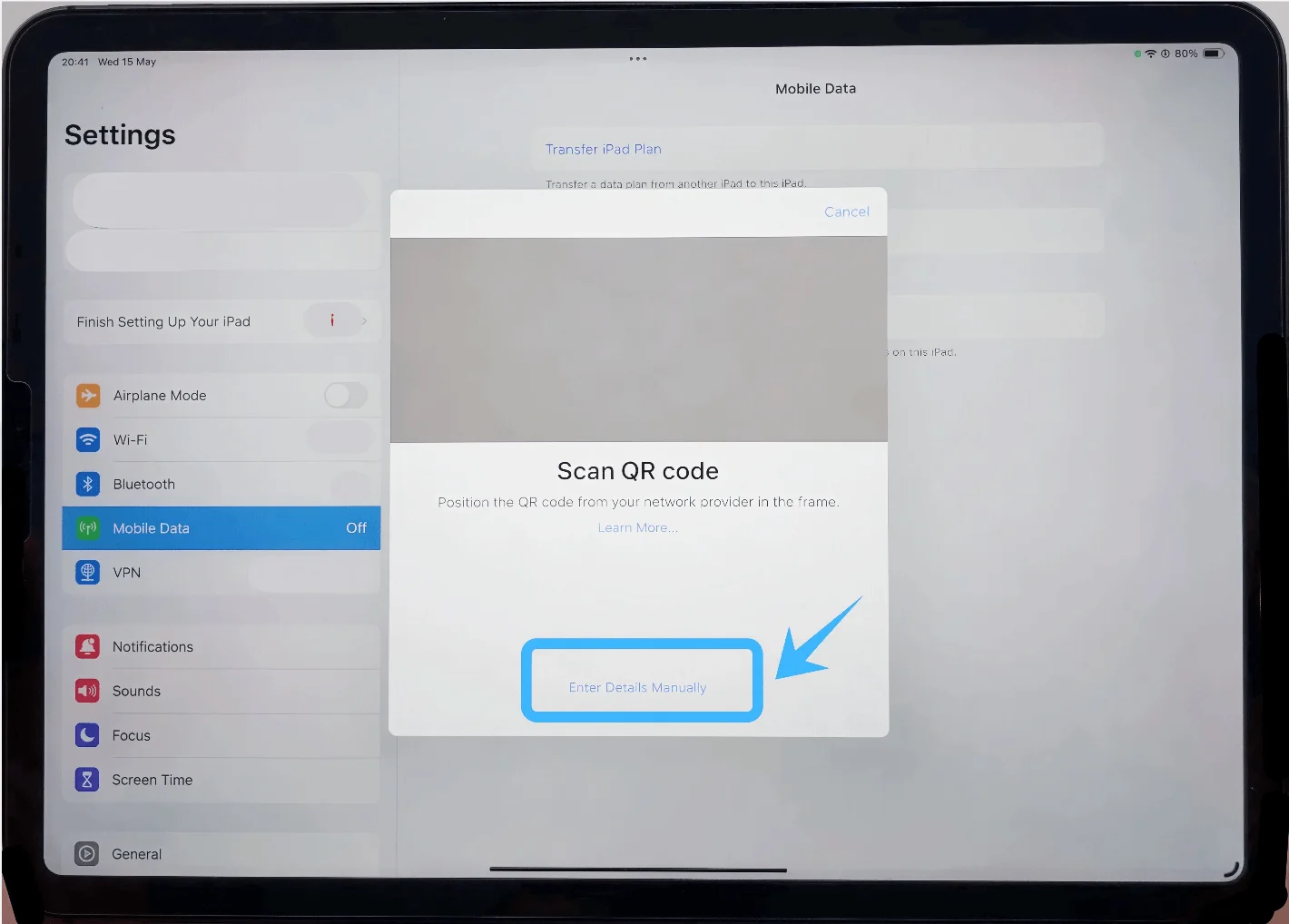 Enter Details Manually Pro 12.9 Inch