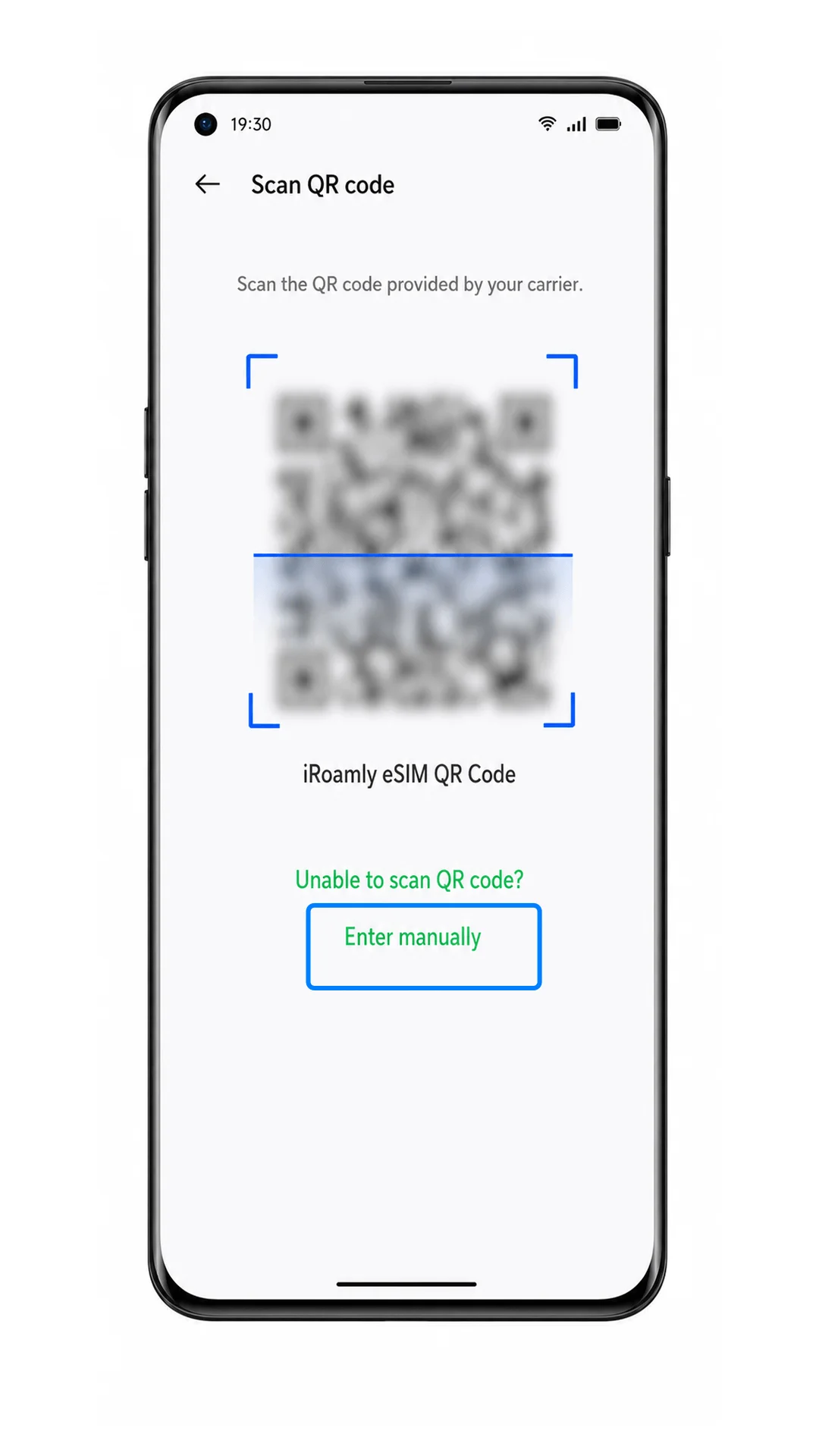 Oppo Find X3 manual eSIM entry screen with SM-DP+ Address highlighted