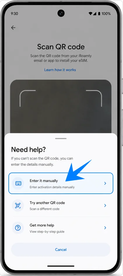 Enter QR Code Pixel 10 Pro