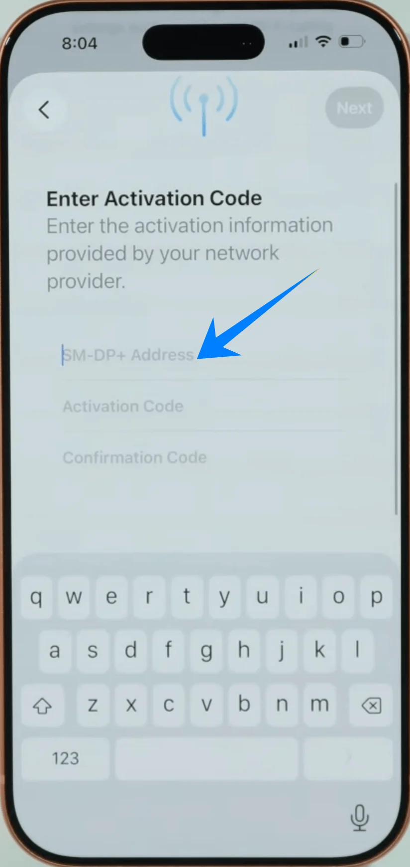 Enter SM-DP Address 17 Pro