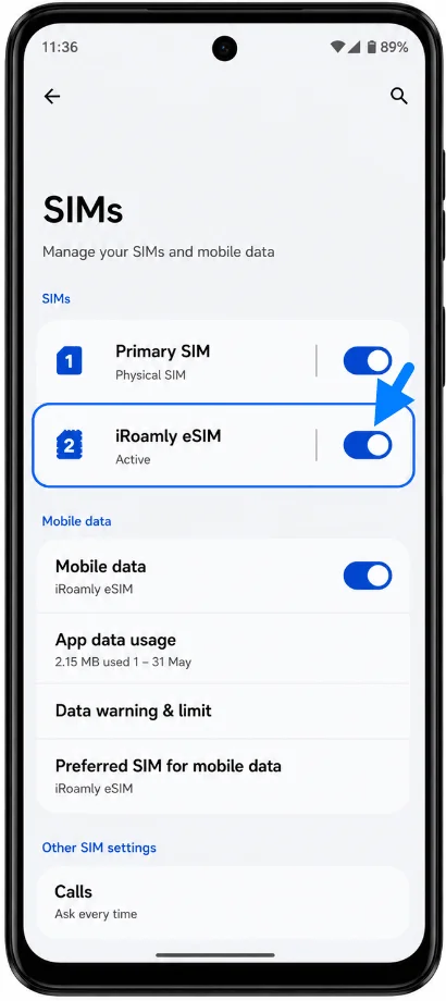 eSIM Is Installed G54