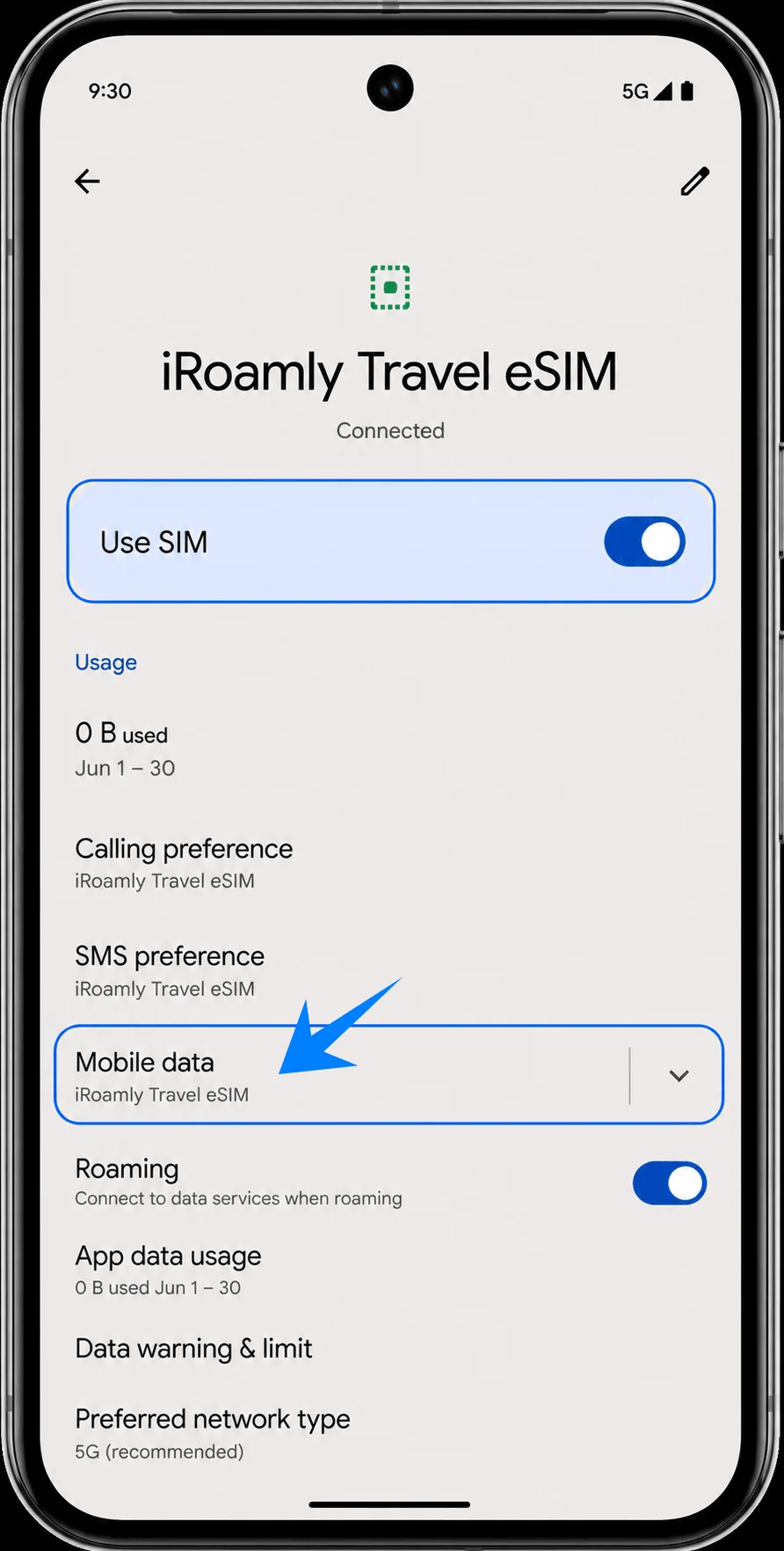 Mobile Data Pixel 9