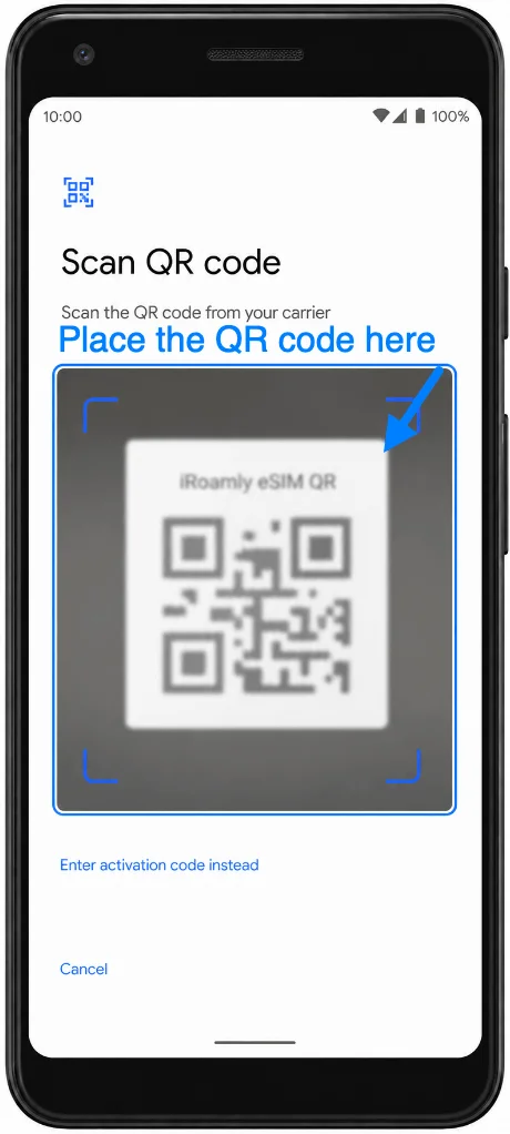 Place the QR Code 2 XL