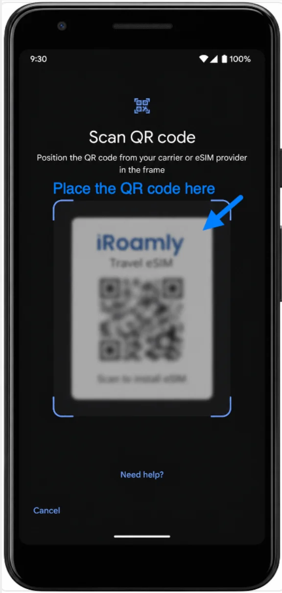 Place the QR Code 3a