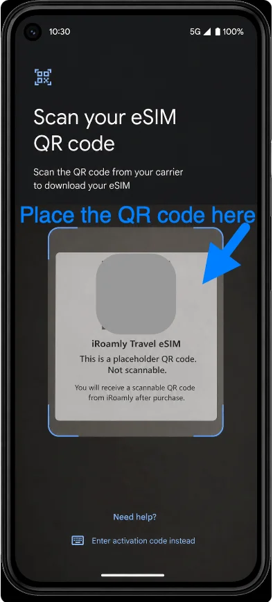 Place the QR Code 5a