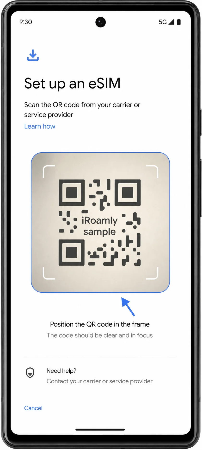 Place the QR Code 6