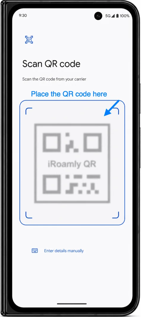 Place the QR Code 9 Pro Fold