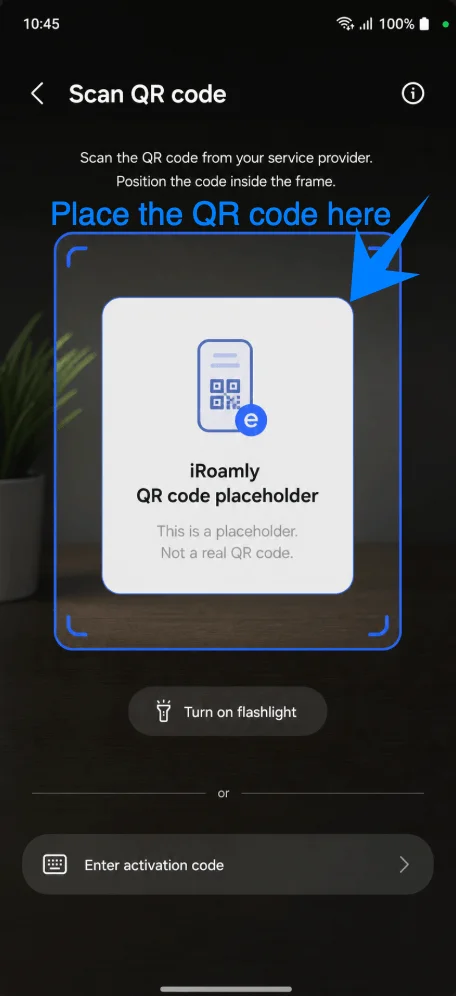 Place the QR Code A54
