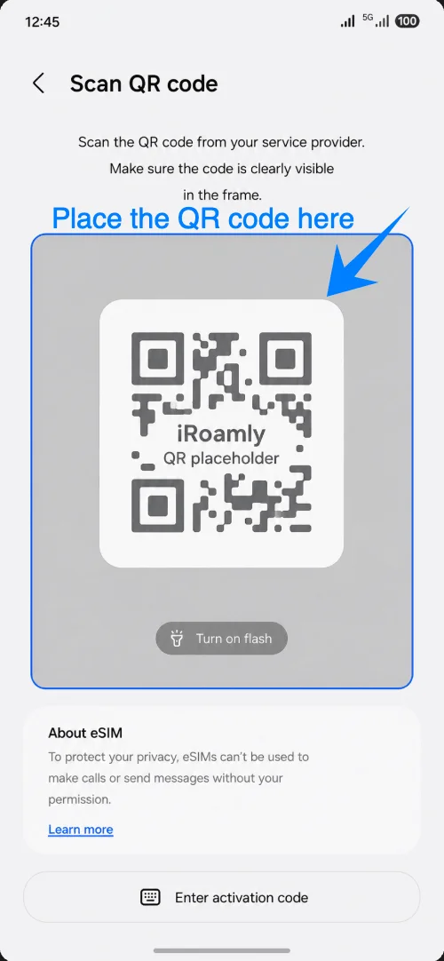 Place the QR Code A56