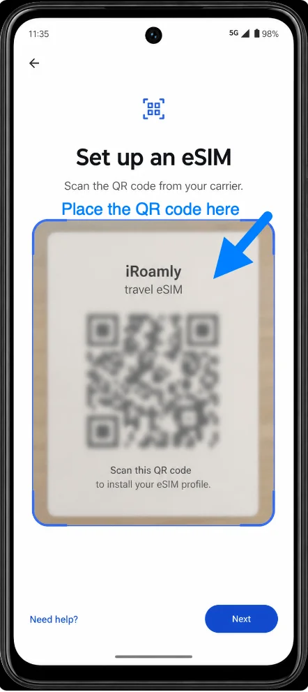 Place the QR Code G34 Place the QR Code G34