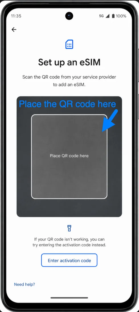 Place the QR Code G52J