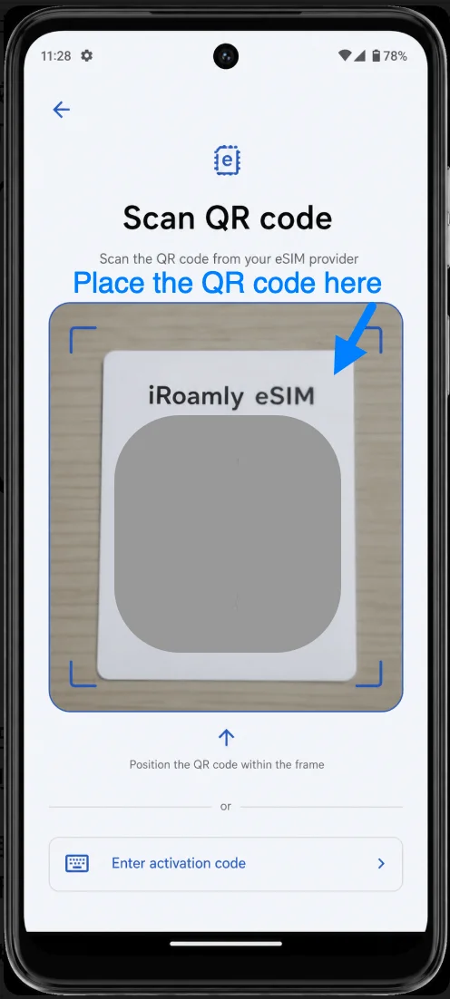 Place the QR Code G53