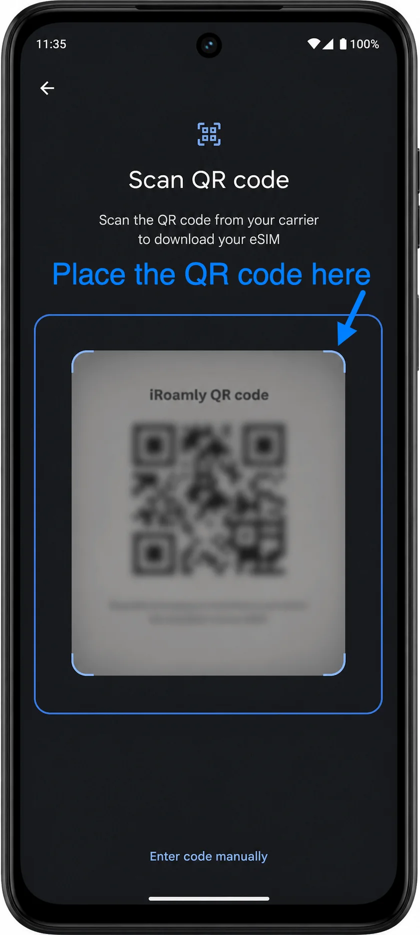 Place the QR Code G53J