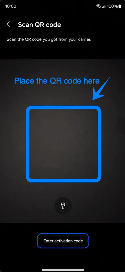 Place the QR Code Note 20 Ultra