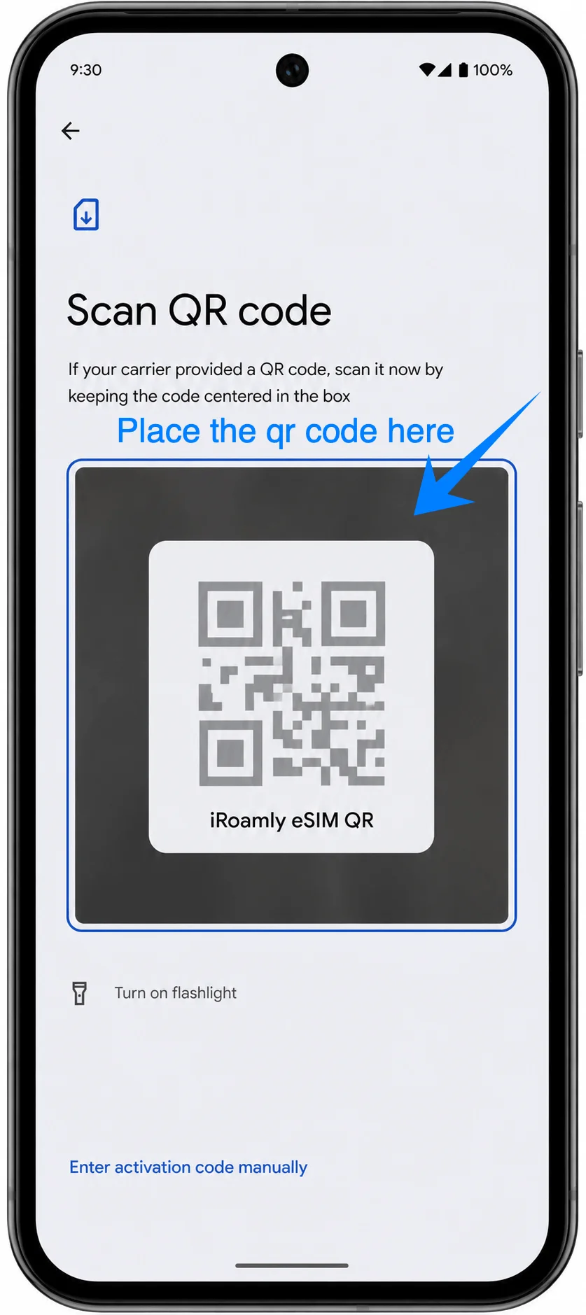 Place the QR Code Pixel 9a