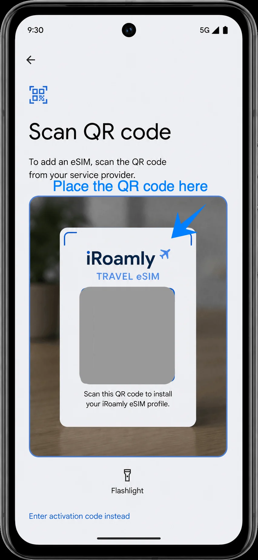 Place the QR Code Pixel 8a