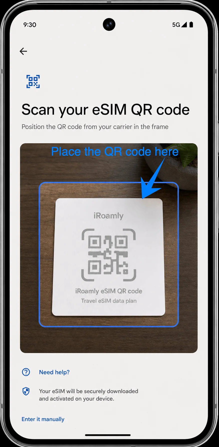 Place the QR Code Pixel 9