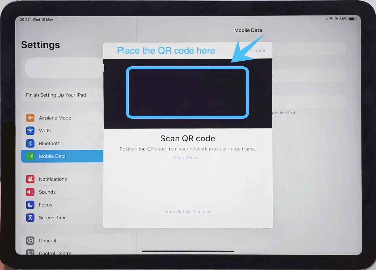 Place the QR Code Pro 11 Inch