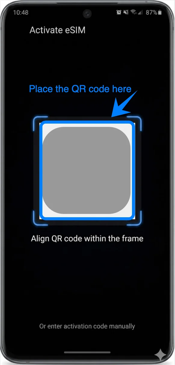 Place the QR Code S20 Ultra